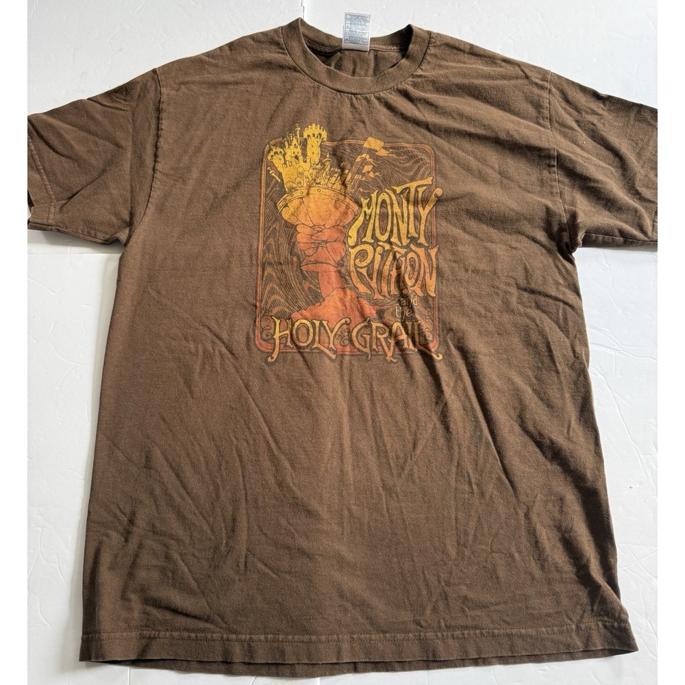 Vintage Monty Python and the Holy Grail Brown T Shirt AAA Men Large